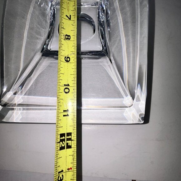 Nambe Crystal Planar Bowl 7"X13" Large Modernist Arched Centerpiece Elegant Vase - Picture 13 of 16